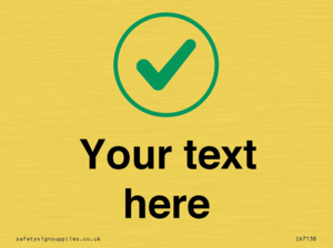 Custom plain background, green tick in circle