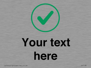 Custom plain background, green tick in circle