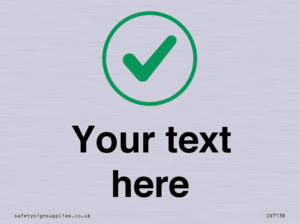 Custom plain background, green tick in circle