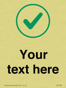 Custom plain background, green tick in circle