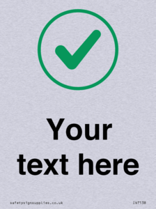 Custom plain background, green tick in circle