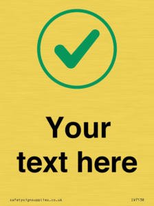 Custom plain background, green tick in circle