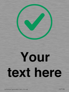 Custom plain background, green tick in circle