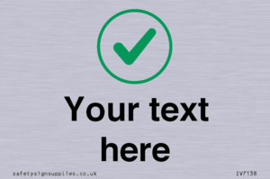 Custom plain background, green tick in circle