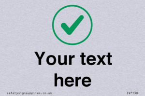 Custom plain background, green tick in circle