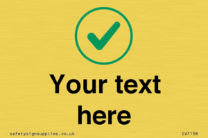 Custom plain background, green tick in circle