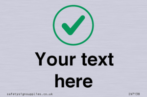 Custom plain background, green tick in circle