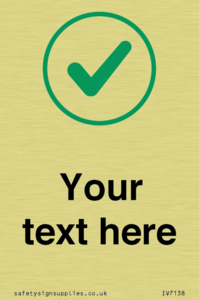 Custom plain background, green tick in circle