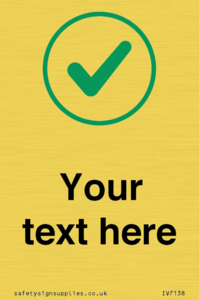 Custom plain background, green tick in circle