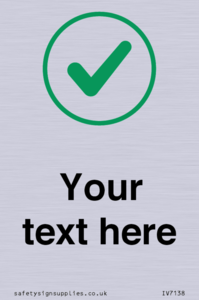 Custom plain background, green tick in circle