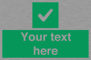 Custom green background, green square with tick