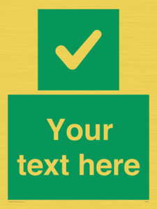 Custom green background, green square with tick