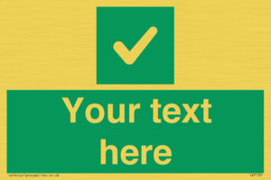 Custom green background, green square with tick