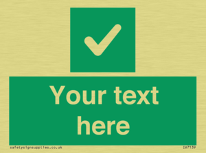 Custom green background, green square with tick