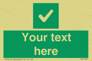 Custom green background, green square with tick