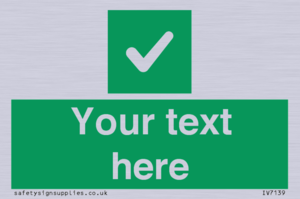 Custom green background, green square with tick