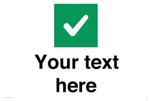 Custom plain background, green square with tick