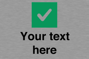 Custom plain background, green square with tick