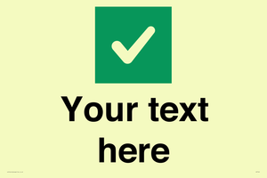 Custom plain background, green square with tick