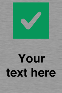 Custom plain background, green square with tick