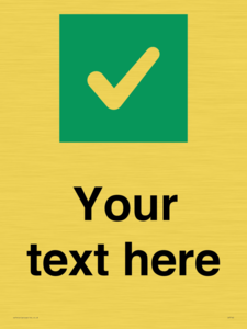 Custom plain background, green square with tick