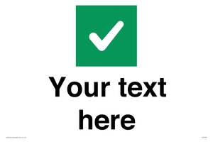 Custom plain background, green square with tick