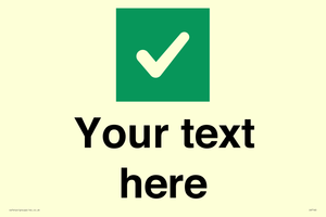 Custom plain background, green square with tick