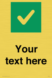 Custom plain background, green square with tick