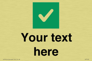 Custom plain background, green square with tick