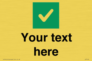 Custom plain background, green square with tick