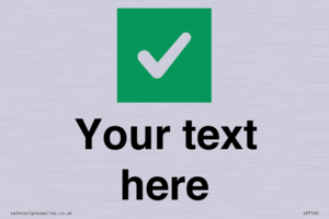 Custom plain background, green square with tick