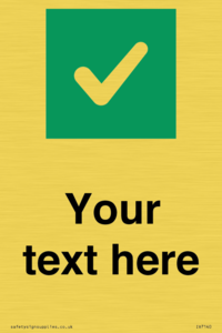 Custom plain background, green square with tick