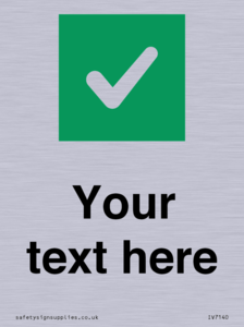 Custom plain background, green square with tick