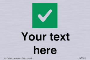 Custom plain background, green square with tick