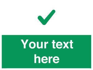 Custom green background, green tick