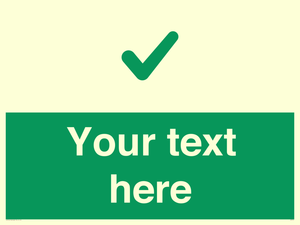 Custom green background, green tick