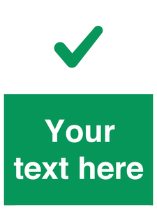 Custom green background, green tick