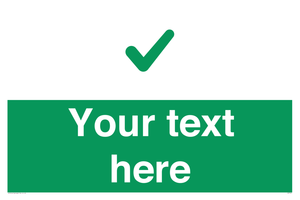 Custom green background, green tick