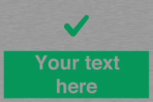 Custom green background, green tick