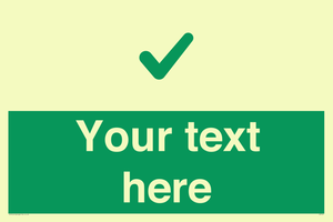 Custom green background, green tick