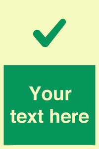 Custom green background, green tick