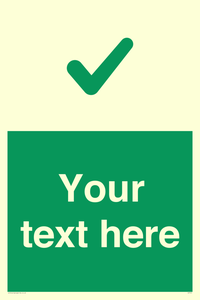 Custom green background, green tick