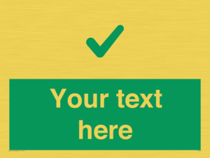 Custom green background, green tick