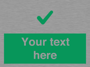 Custom green background, green tick