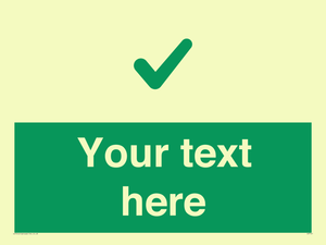 Custom green background, green tick