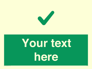 Custom green background, green tick