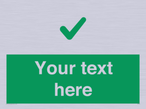 Custom green background, green tick