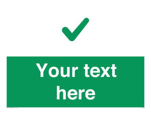 Custom green background, green tick