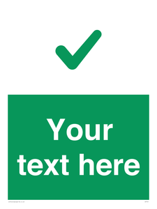 Custom green background, green tick