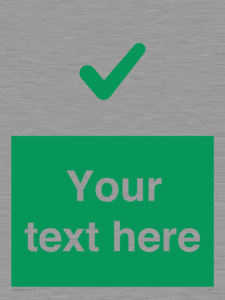 Custom green background, green tick